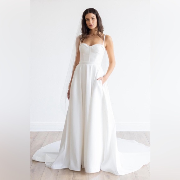 Wtoo watters edie wedding dress white Size Large (10) (NWT) - Picture 1 of 15